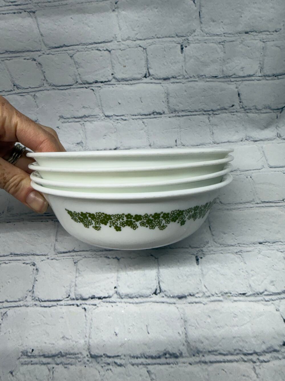 Vintage Corelle Spring Blossom "Crazy Daisy" Cereal Bowls Set of 4
